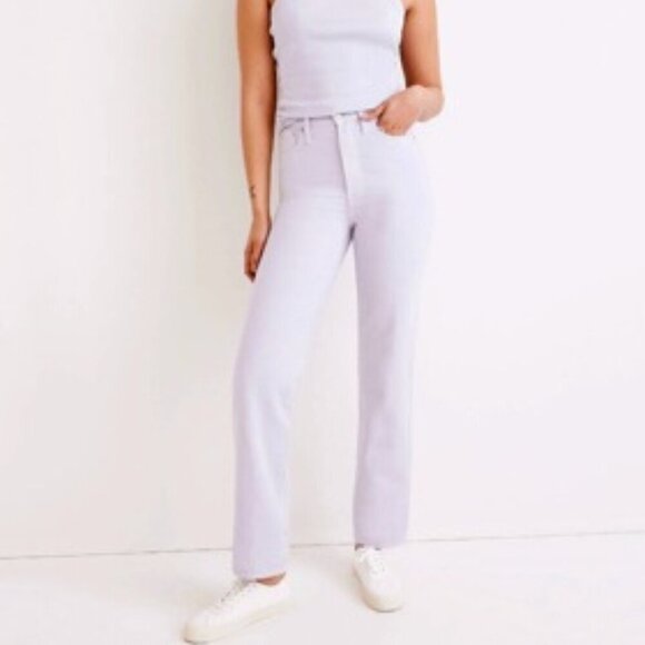 NWT Madewell Perfect Vintage Straight Leg Lilac Purple Denim Jeans Sz 25 - Picture 1 of 12